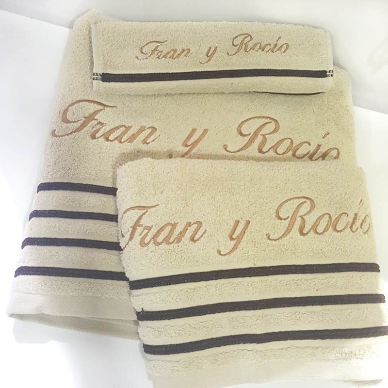 Conjunto 3 toallas bordadas