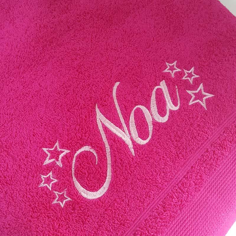 Bordado toalla rosa
