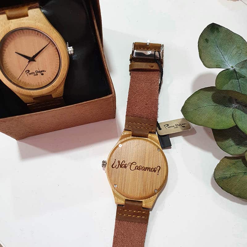 reloj personalizado madera