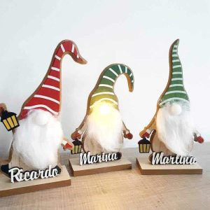 Papá Noel barbudo nariz iluminada