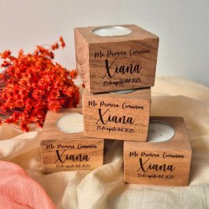 Portavelas de madera - Modelo Comunión