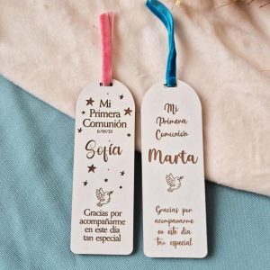 Marcapáginas de Madera para Comunión – Personalizado con Nombre y Fecha
