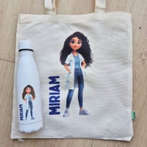 Pack Botella y Totebag Personalizada con Profesión – Personaje