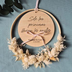 Portaalianzas con Flores Preservadas personalizado - Modelo Nórdico