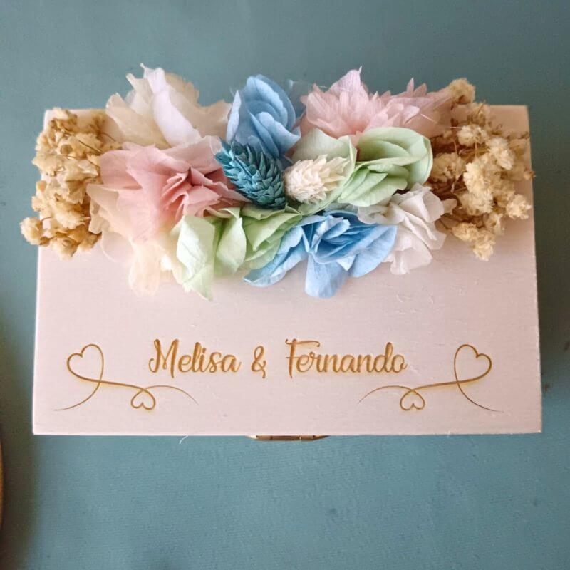 Cajita para Arras con el Nombre de los Novios grabado - Imagen 2