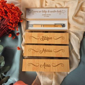 Bolígrafo Personalizado para Testigo de Boda - Caja Sorpresa