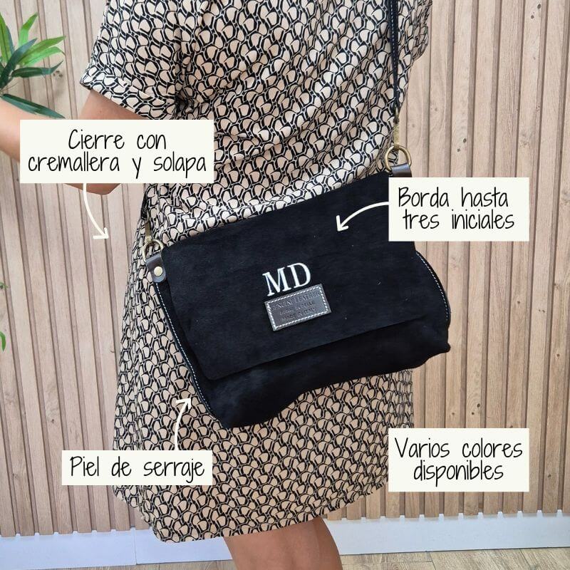 Bolso María - Bandolera de Serraje con Solapa - Imagen 2