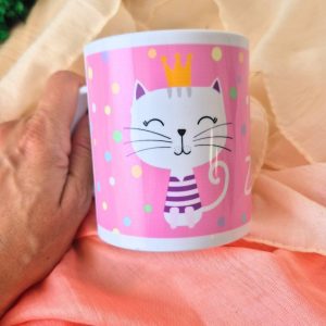 Taza Infantil para Guardería – Modelo Gato Personalizada