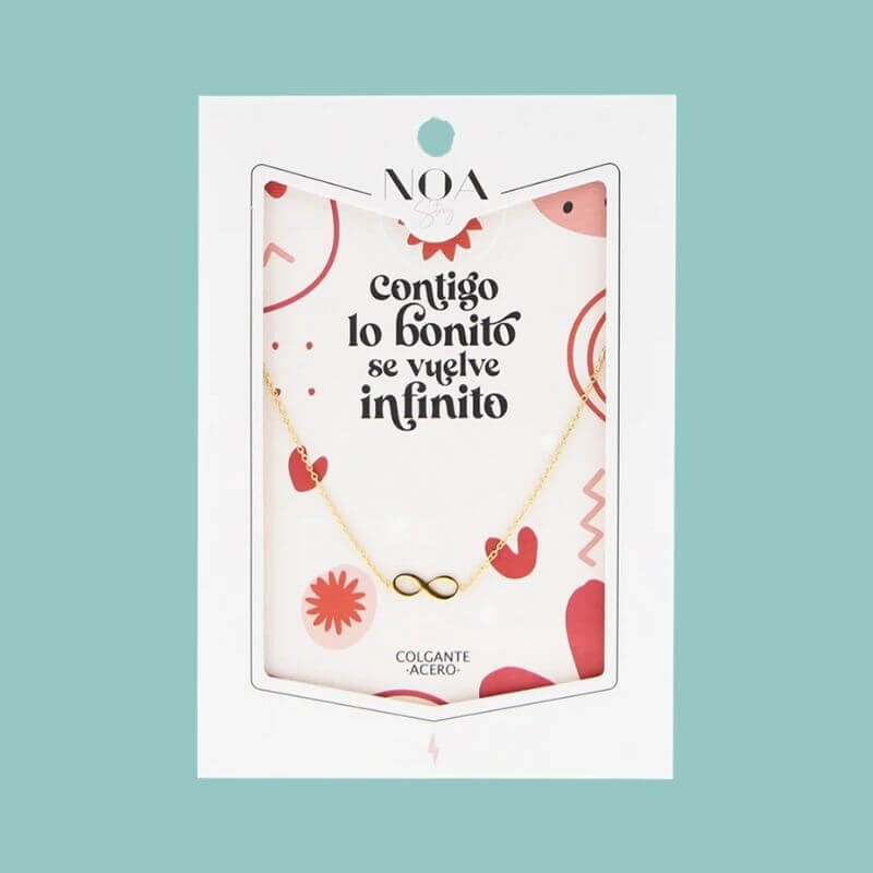 Colgante de acero dorado - Infinito - Imagen 3