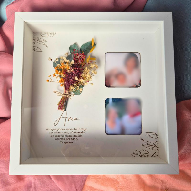 Marco Ramillete de Flores con Foto doble