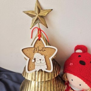 Bola de Navidad - Estrella con Oso