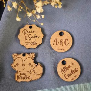 Etiqueta de madera personalizada