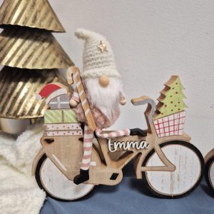 Gnomo Navideño en Bicicleta