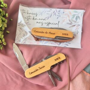 Navaja de Madera Grabada - Modelo Comunión