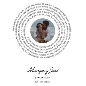 cuadro personalizado con canción y foto de pareja