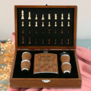 Caja de Ajedrez y Petaca Personalizada para Papá