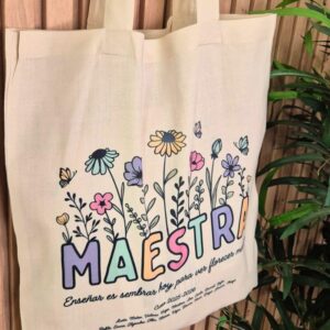 Totebag personalizada para maestra regalo fin de curso